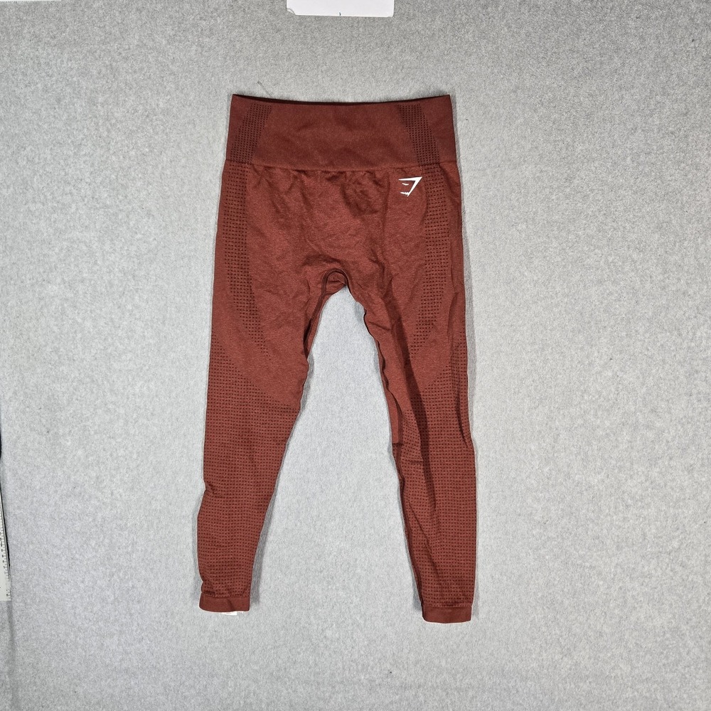Gymshark Women Activewear Pants M Rust Seamless 2.0 Yoga Legging Logo Slim